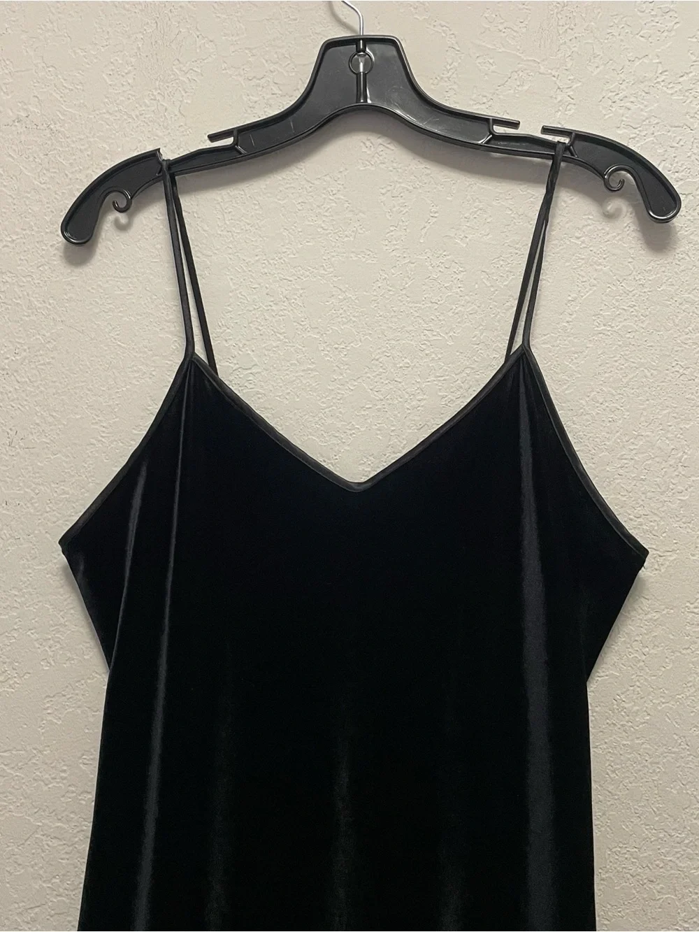 Vintage Alexandra Nicole M Black Stretch Velvet Embroidered Gown Slip Dress - Picture 3 of 5